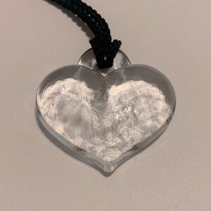 Solid Glass Heart Pendant Vintage